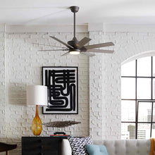 Load image into Gallery viewer, Levon Custom LED Ceiling Fan in living room.
