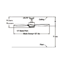 Load image into Gallery viewer, SculptAire Indoor / Outdoor LED Ceiling Fan - line drawing.
