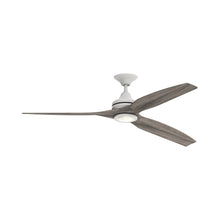 Load image into Gallery viewer, Spitfire LED Ceiling Fan in Matte White/Weathered Wood/48-Inch.
