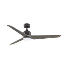 Load image into Gallery viewer, TriAire Custom LED Ceiling Fan in 60-Inch/Matte Greige/Weathered Wood.
