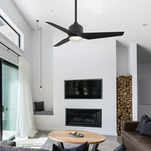 Load image into Gallery viewer, TriAire Custom LED Ceiling Fan in living room.
