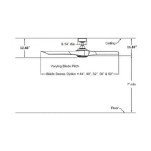 Load image into Gallery viewer, Wrap Custom Ceiling Fan - line drawing.
