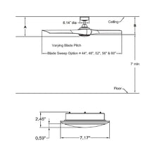 Load image into Gallery viewer, Wrap Custom LED Ceiling Fan - line drawing.
