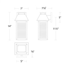 Load image into Gallery viewer, Faulkner Outdoor LED Wall Light - line drawing.
