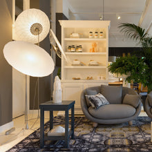 Load image into Gallery viewer, Filigree LED Floor Lamp in living room.
