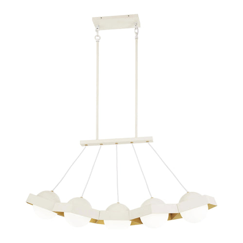 Five-O LED Linear Pendant Light in Textured White.