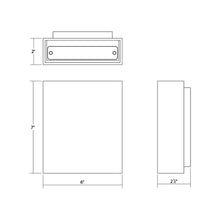 Load image into Gallery viewer, Flat Box™ Up/Down Outdoor LED Wall Light - line drawing.
