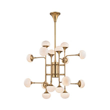 Load image into Gallery viewer, Flemming LED Chandelier in Aged Brass.
