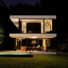 Load image into Gallery viewer, Flock of Light LED Chandelier in dining room.
