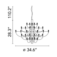 Load image into Gallery viewer, 2097/18 UL LED Chandelier - line drawing.
