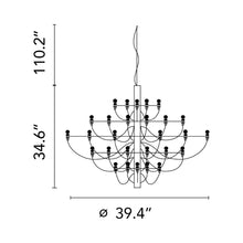Load image into Gallery viewer, 2097/18 UL LED Chandelier - line drawing.
