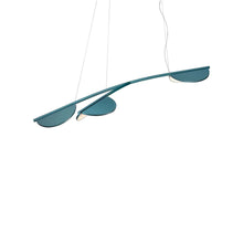 Load image into Gallery viewer, Almendra Organic LED Linear Pendant Light in Bay Blue Metallized (3-Light/Short).
