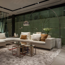 Load image into Gallery viewer, Arco Floor Lamp in living room.
