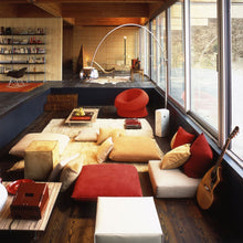 Load image into Gallery viewer, Arco Floor Lamp in living room.
