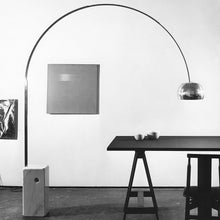 Load image into Gallery viewer, Arco Floor Lamp in dining room.
