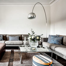 Load image into Gallery viewer, Arco Floor Lamp in living room.
