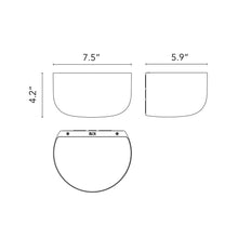 Load image into Gallery viewer, Bellhop Wall Up LED Wall Light - line drawing.
