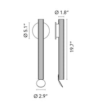 Load image into Gallery viewer, Flauta Riga Outdoor LED Wall Light - line drawing.
