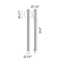 Load image into Gallery viewer, Flauta Riga Outdoor LED Wall Light - line drawing.
