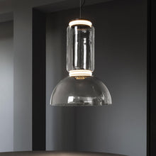 Load image into Gallery viewer, Noctambule Low Cylinder and Bowl LED Pendant Light in Detail.
