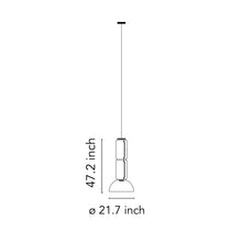 Load image into Gallery viewer, Noctambule Low Cylinder and Bowl LED Pendant Light - line drawing.
