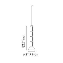 Load image into Gallery viewer, Noctambule Low Cylinder and Bowl LED Pendant Light - line drawing.
