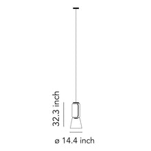 Load image into Gallery viewer, Noctambule Low Cylinder and Cone LED Pendant Light - line drawing.
