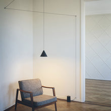 Load image into Gallery viewer, String Light Cone LED Pendant Light Over Chair
