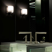 Load image into Gallery viewer, Tilee Wall Light in bathroom.
