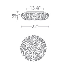 Load image into Gallery viewer, Fluffy LED Flush Mount Ceiling Light - line drawing.
