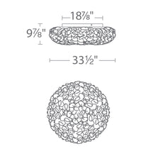 Load image into Gallery viewer, Fluffy LED Flush Mount Ceiling Light - line drawing.
