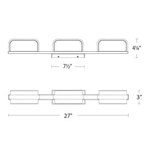 Load image into Gallery viewer, Forbes LED Bath Vanity Light - line drawing.

