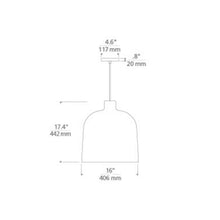 Load image into Gallery viewer, Foundry LED Pendant Light - line drawing.
