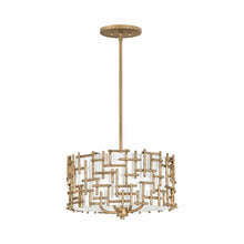 Load image into Gallery viewer, Farrah Drum Pendant Light in Burnished Gold (4-Light).
