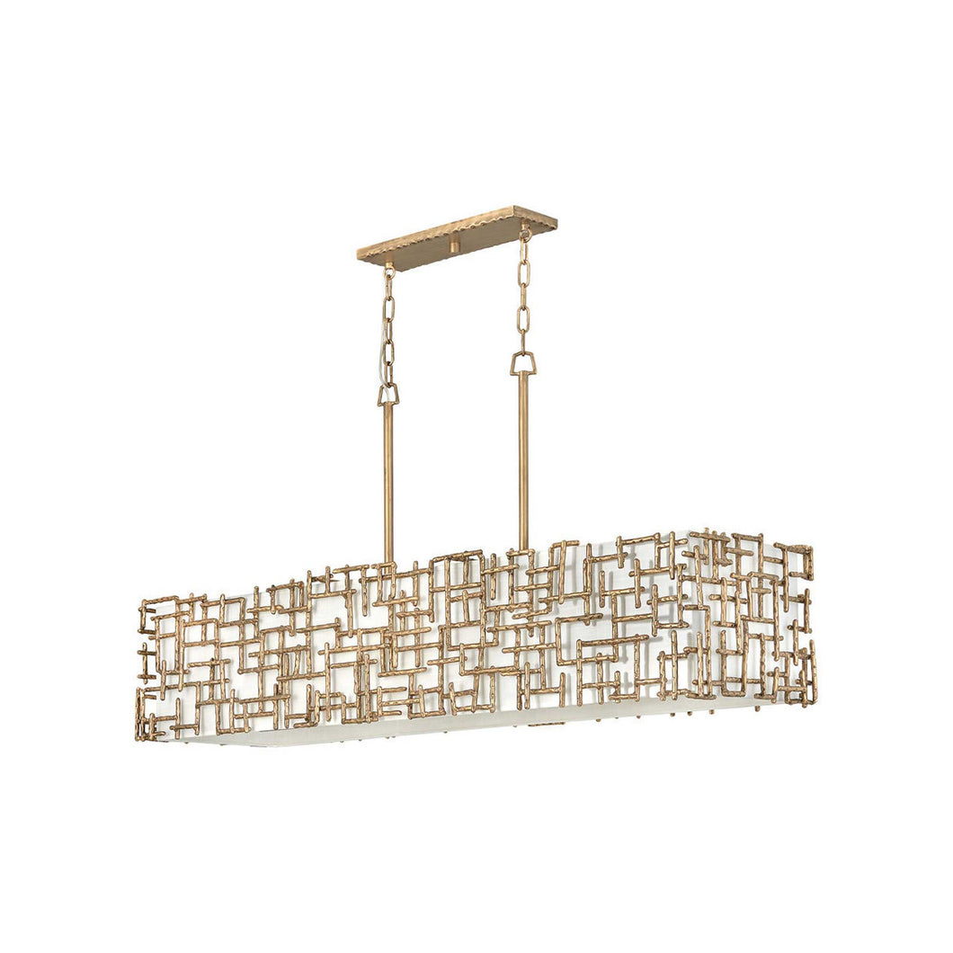Farrah Linear Pendant Light in Burnished Gold (8-Light).