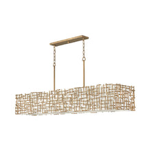Load image into Gallery viewer, Farrah Linear Pendant Light in Burnished Gold (10-Light).
