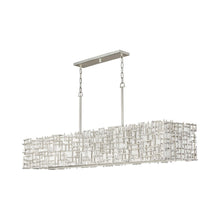 Load image into Gallery viewer, Farrah Linear Pendant Light in Silver Leaf (10-Light).
