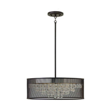 Load image into Gallery viewer, Fiona Drum Pendant Light in Black (6-Light).
