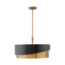 Load image into Gallery viewer, Gigi Drum Pendant Light in Heritage Brass/Satin Black (Large).
