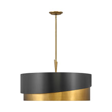Load image into Gallery viewer, Gigi Drum Pendant Light in Heritage Brass/Satin Black (X-Large).
