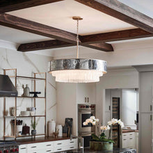 Load image into Gallery viewer, Reverie Drum Pendant Light in kitchen.
