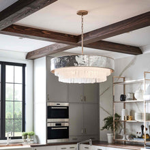 Load image into Gallery viewer, Reverie Drum Pendant Light in kitchen.
