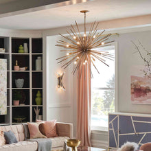 Load image into Gallery viewer, Tryst Chandelier in living room.
