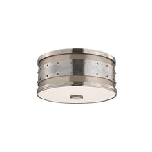 Load image into Gallery viewer, Gaines Flush Mount Ceiling Light in 2-Light/Historic Nickel.
