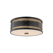 Load image into Gallery viewer, Gaines Flush Mount Ceiling Light in 3-Light/Aged Old Bronze.
