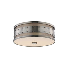 Load image into Gallery viewer, Gaines Flush Mount Ceiling Light in 3-Light/Historic Nickel.
