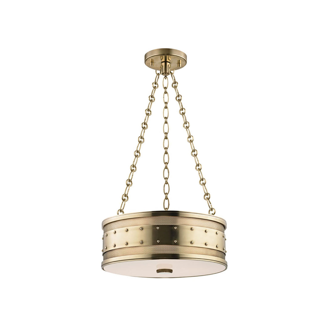 Gaines Pendant Light in 3-Light/Aged Brass.