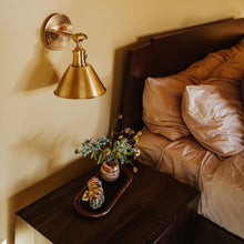 Load image into Gallery viewer, Garden City Wall Light in bedroom.
