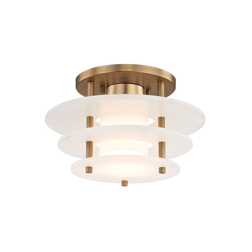 Gatsby LED Flush Mount Ceiling Light in Brass.