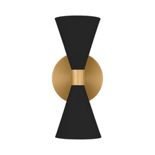 Load image into Gallery viewer, Albertine Bath Wall Light in Midnight Black.
